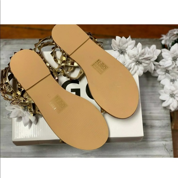 EGO Rose Gold Studded Gladiator Sandals size 5 - Picture 6 of 8